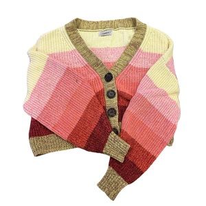 Urban Outfitters Colorful Striped Sweater Pink Yellow Red Cozy